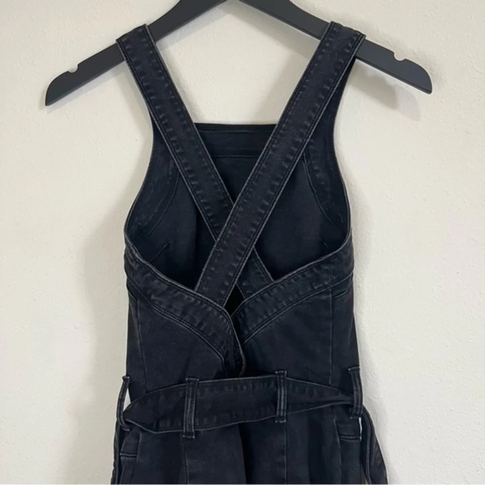 Zara Denim Mini Dress Crossback Belted